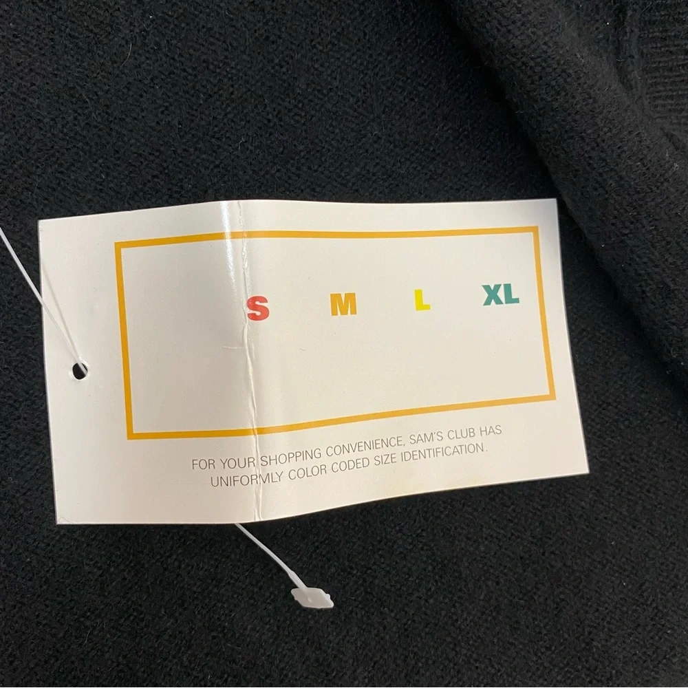 Cashmere Cut Off Sleeves Turtleneck Black Sweater - Picture 5 of 8